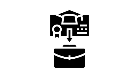Course catalog online learning platform glyph icon animation Stock Footage 326152094