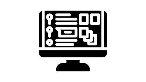 Course catalog online learning platform glyph icon animation Stock Footage 326731109