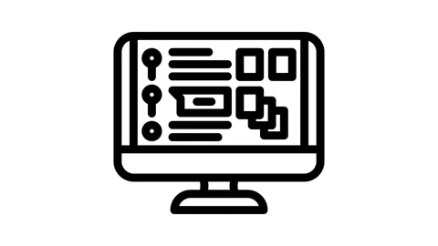 Course catalog online learning platform line icon animation Stock Footage 326749007