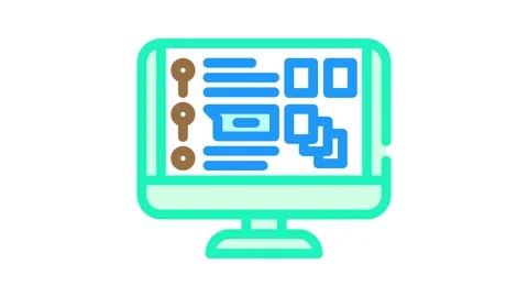 Course catalog online learning platform color icon animation Stock Footage 327257308