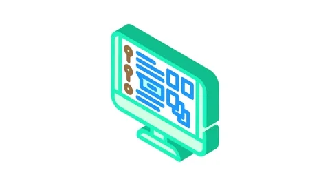 Course catalog online learning platform isometric icon animation Stock Footage 327276870