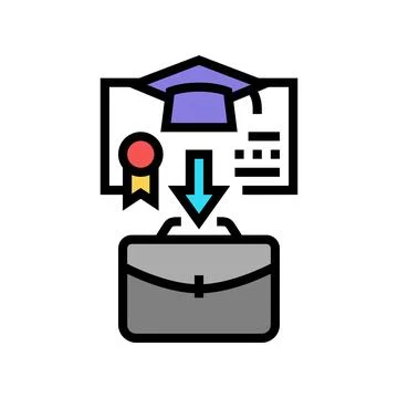 Course catalog online learning platform color icon vector illustration Stockillustratie
