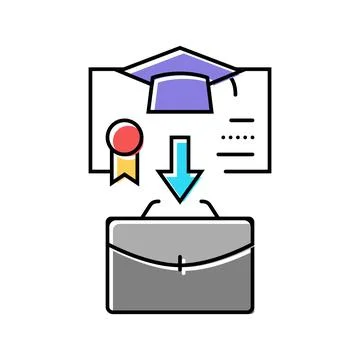 Course catalog online learning platform color icon vector illustration Stock Illustration