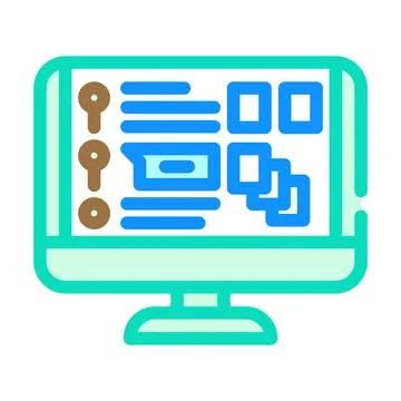 Course catalog online learning platform color icon vector illustration Stock Illustration