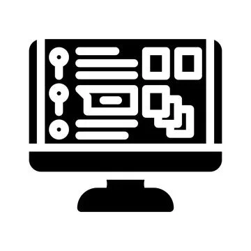 Course catalog online learning platform glyph icon vector illustration Illustrazione stock