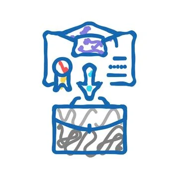 Course catalog online learning platform icon doodle illustration イラスト素材