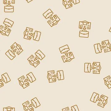 Course catalog online learning platform line seamless pattern Illustrazione stock