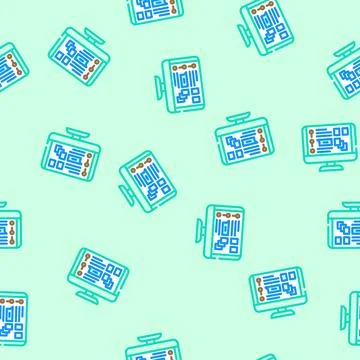 Course catalog online learning platform vector seamless pattern Illustrazione stock