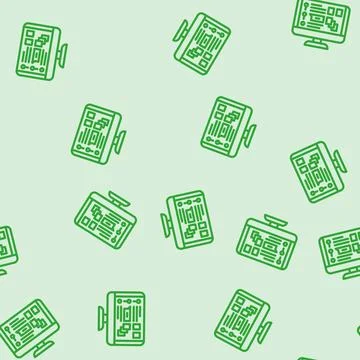 Course catalog online learning platform line vector seamless pattern Stockillustratie