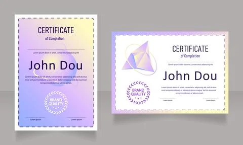 Course certificate design template set Stock Illustration