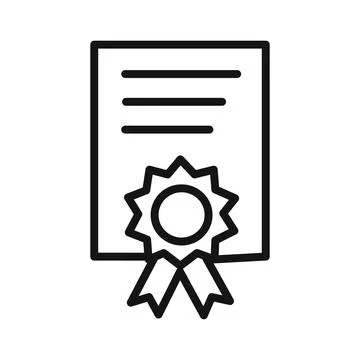 Course completion certificate icon linear graphics set vector Stock Illustration