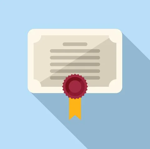 Course diploma icon flat vector. Class book Stockillustratie