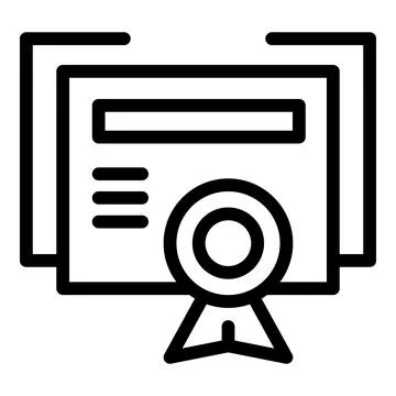 Course diploma icon outline vector. Seminar training Stockillustratie