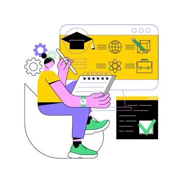 Course enrollment abstract concept vector illustration. Stock Illustration