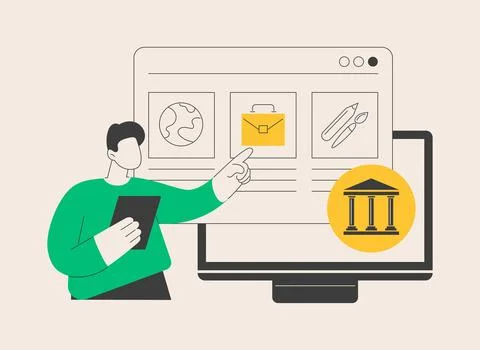 Course enrollment abstract concept vector illustration. Stockillustratie