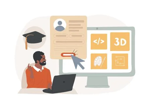 Course enrollment isolated concept vector illustration. Stockillustratie