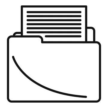 Course folder edit icon, outline style Illustrazione stock