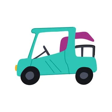 Course golf cart cartoon vector illustration Stockillustratie