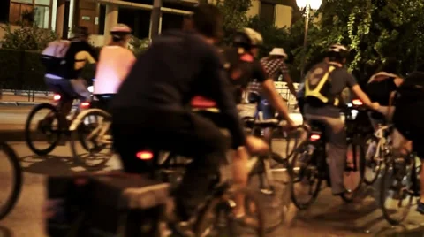 Course from hundreds of cyclists.mp4 Stock Footage 33087982