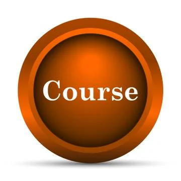 Course icon. Internet button on white background.. Stock Illustration