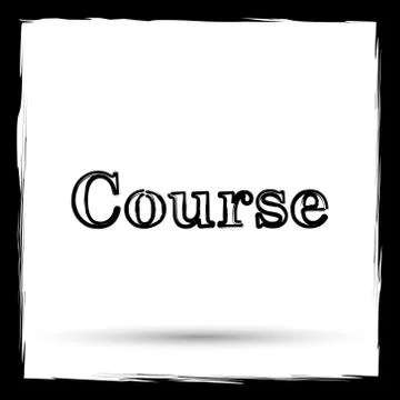 Course icon. Internet button on white background. Outline design imitating pa 스톡 일러스트