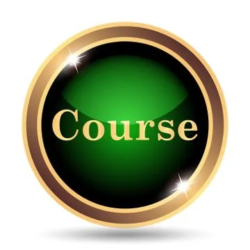 Course icon. Internet button on white background.. Stock Illustration