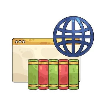 Course library illustration Stock Illustration