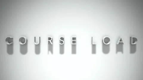 Course load 3D title animation with shadows on a white background Stock Footage 297274306