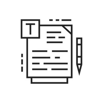 Course material black line icon. Online course learning exam. Training progra Stock Illustration