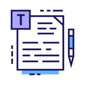 Course material color line icon. Online course learning exam. Training progra Stock Illustration