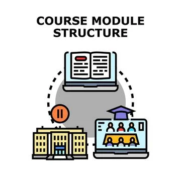 Course module structure for modern education and learning 스톡 일러스트