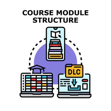 Course module structure for online education learning 스톡 일러스트