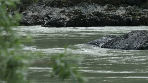 The course of a mountain river Stock Footage 204715360