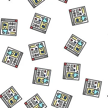 Course online english vector seamless pattern Stock Illustration