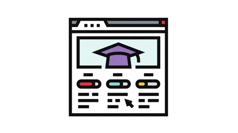 Course progress bar education platform color icon animation Stock Footage 326117537