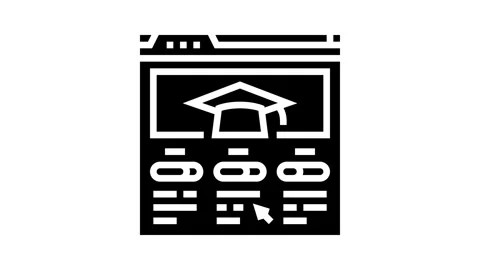 Course progress bar education platform glyph icon animation Stock Footage 326144371