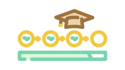 Course progress bar education platform color icon animation Stock Footage 327257673