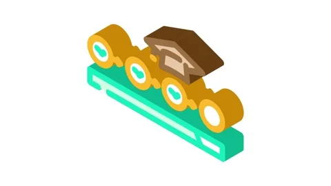Course progress bar education platform isometric icon animation Stock Footage 327277458