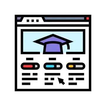 Course progress bar education platform color icon vector illustration 스톡 일러스트