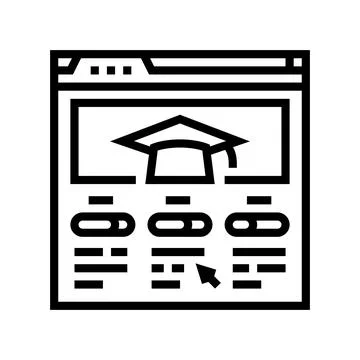 Course progress bar education platform line icon vector illustration Stockillustratie