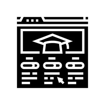 Course progress bar education platform glyph icon vector illustration Stockillustratie