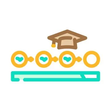 Course progress bar education platform color icon vector illustration Stockillustratie