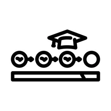 Course progress bar education platform line icon vector illustration Stockillustratie