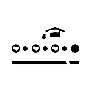 Course progress bar education platform glyph icon vector illustration Stockillustratie
