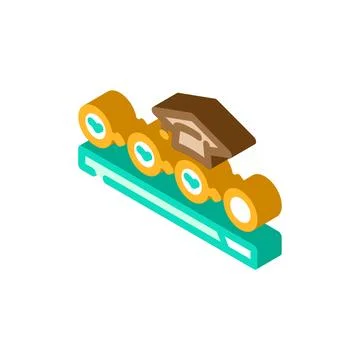 Course progress bar education platform isometric icon vector illustration Stockillustratie