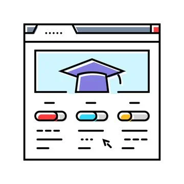 Course progress bar education platform color icon vector illustration Illustrazione stock