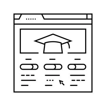 Course progress bar education platform line icon vector illustration 스톡 일러스트