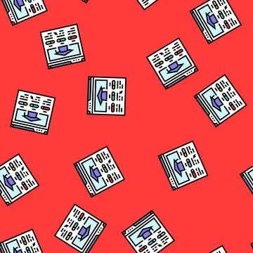 Course progress bar education platform vector seamless pattern 스톡 일러스트