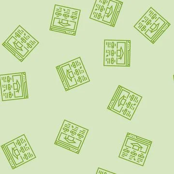 Course progress bar education platform line seamless pattern Stock Illustration