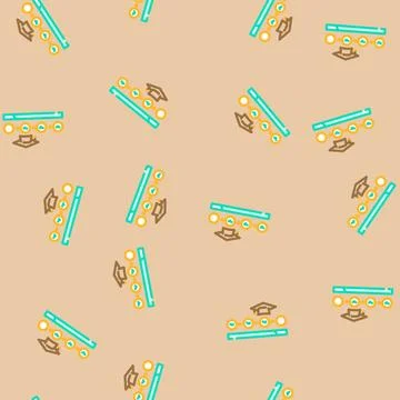 Course progress bar education platform vector seamless pattern Stockillustratie